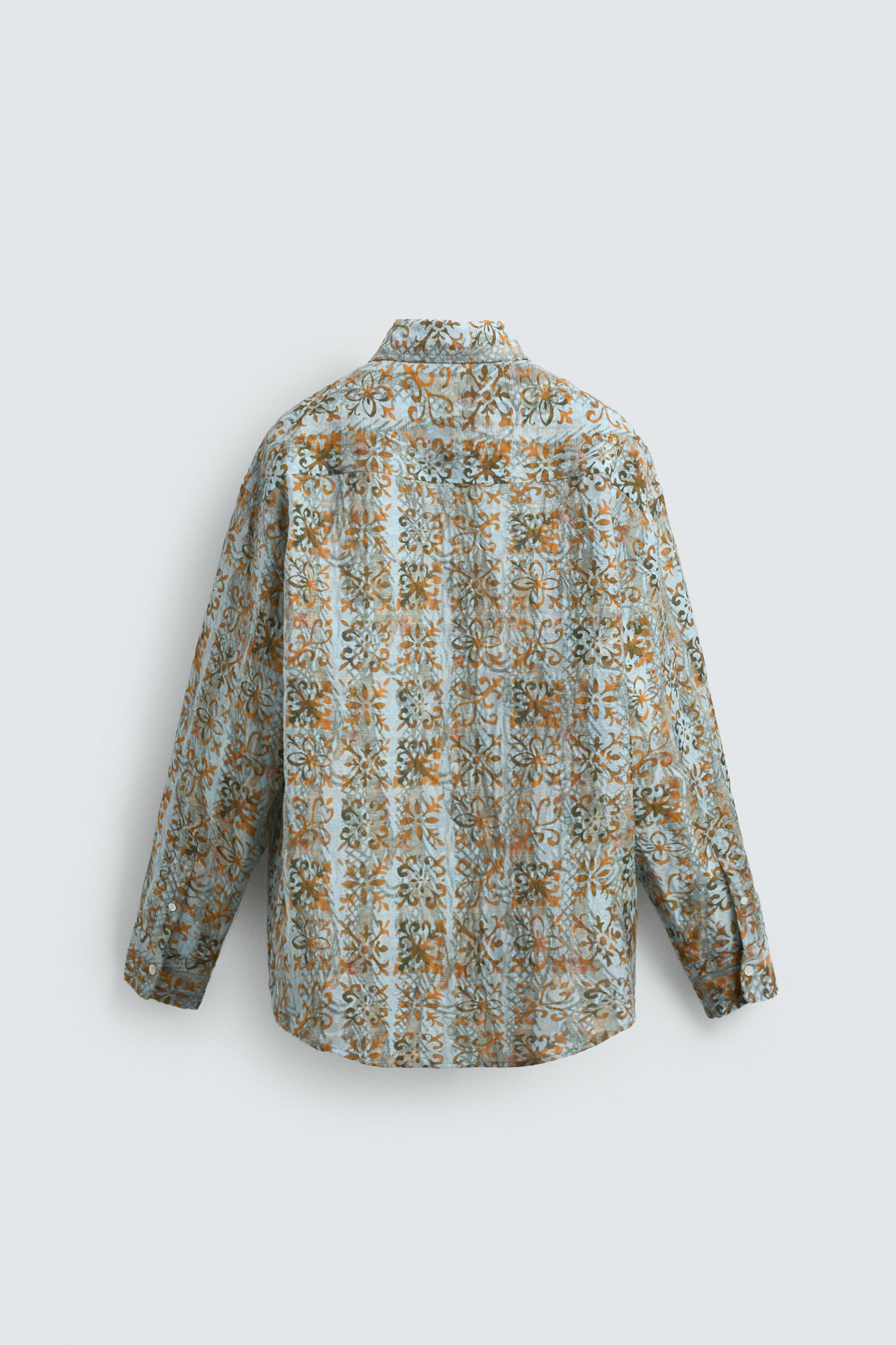 RELAXED FIT GEOMETRIC PRINT SHIRT